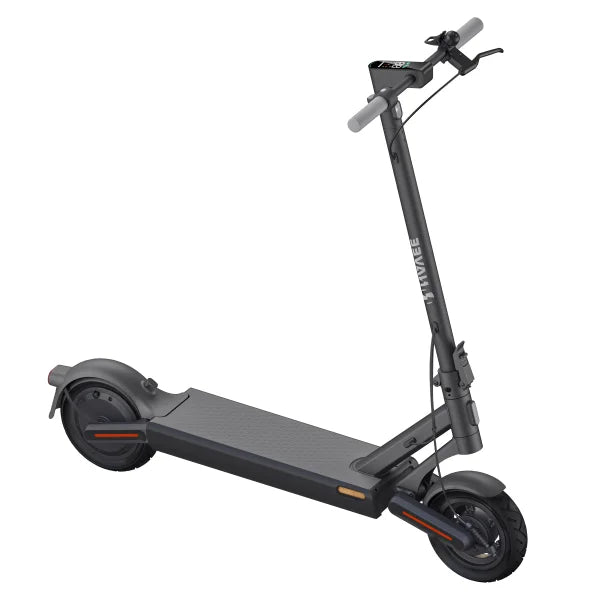 Black electric scooter on a white background