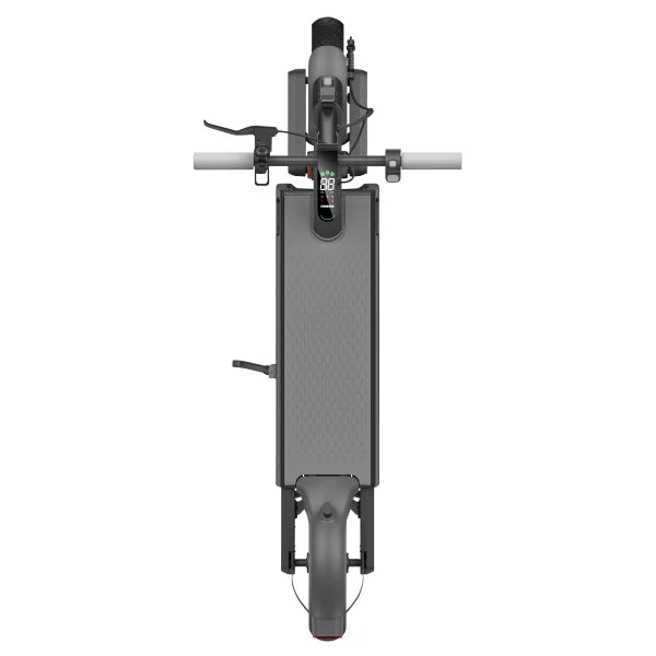 Black electric scooter on a white background