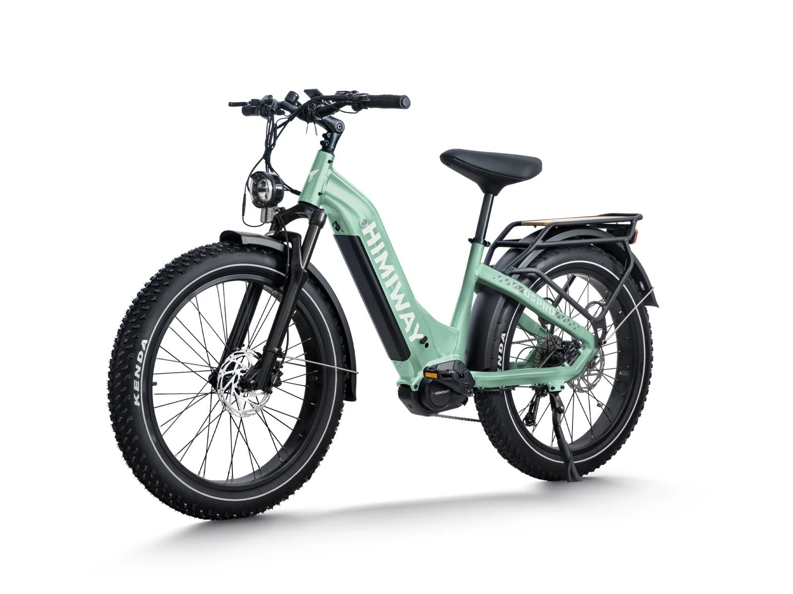 Mint green electric bike with 'Himiway' branding on a white background