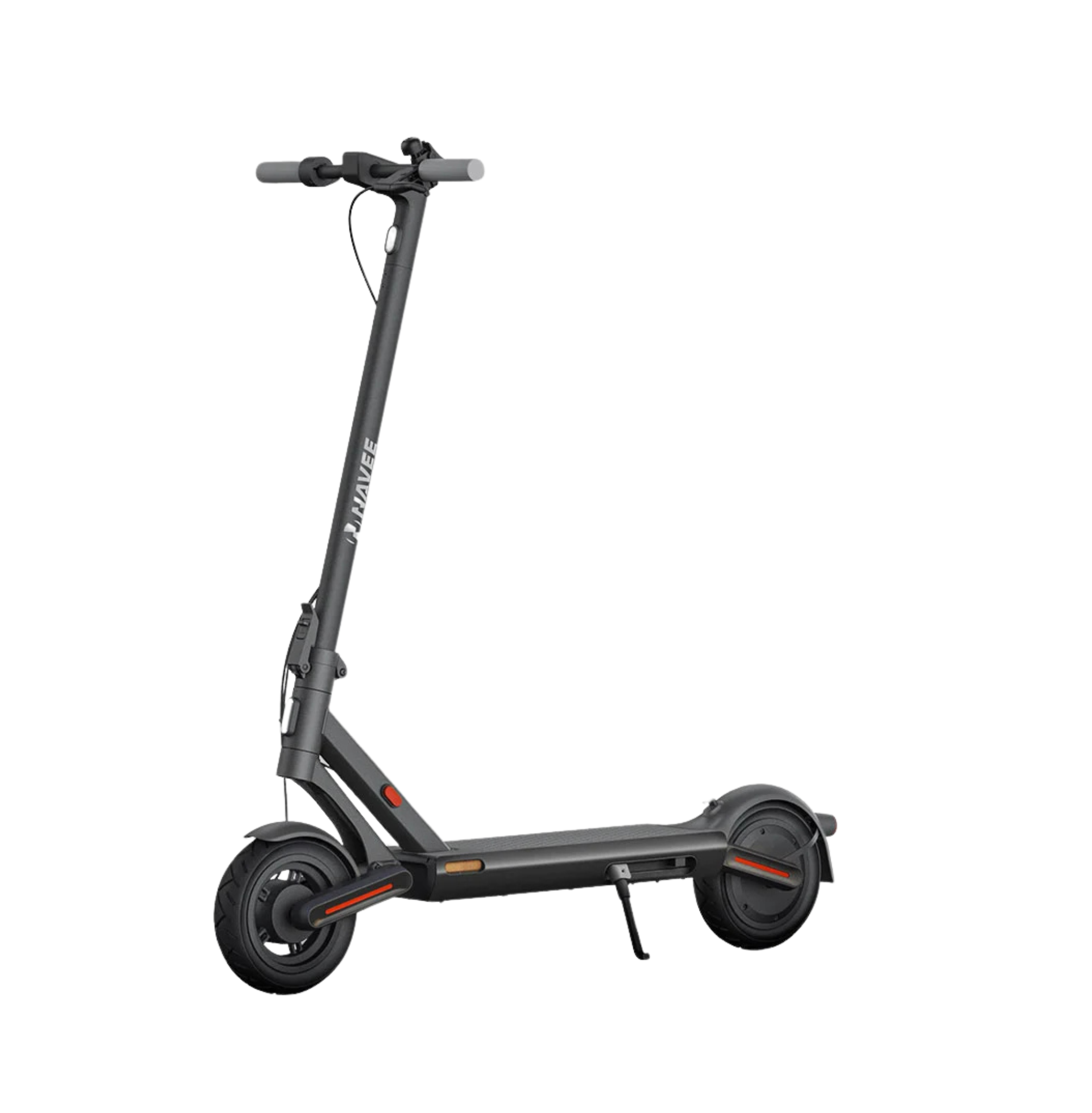 Black electric scooter on a white background