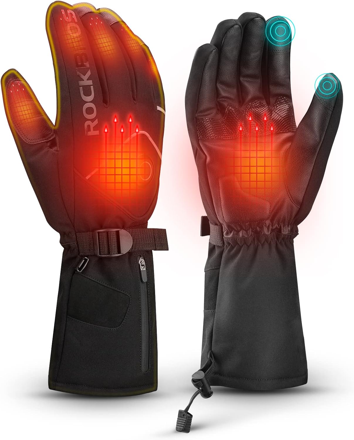 ROCKBROS Heated Gloves With Electric Rechargeable Battery