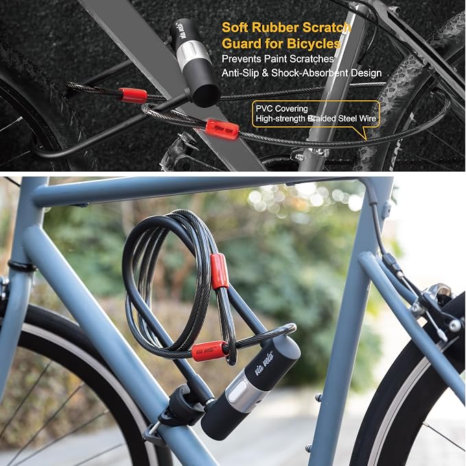 Via Velo Heavy-Duty U-Lock with Cable & 2 Keys
