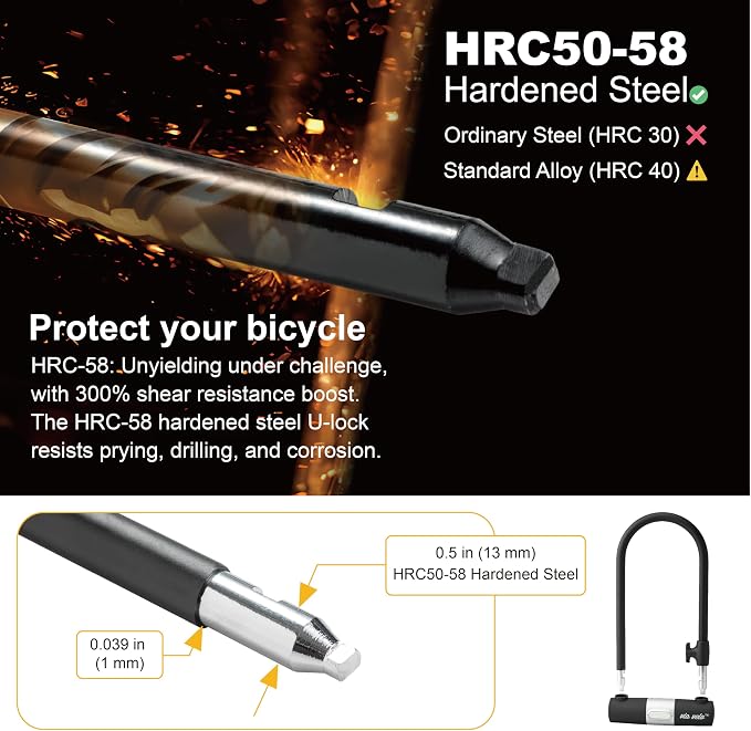 Via Velo Heavy-Duty U-Lock with Cable & 2 Keys