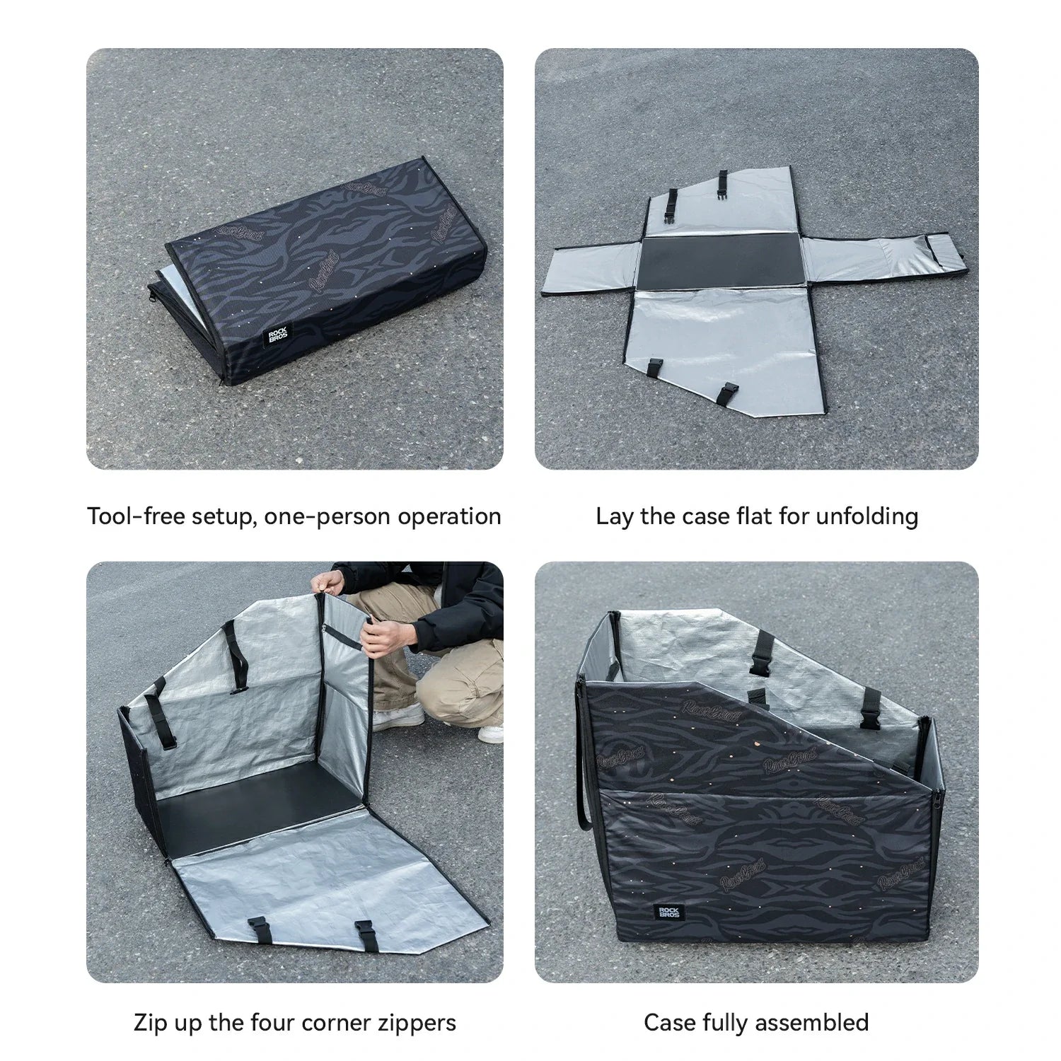 natal design × ride bag FOLDING BOX HIGH Rockbros Folding Bike Travel Case Fits 14