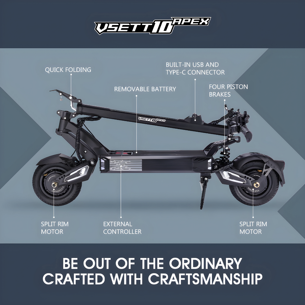 EZbike Canada : Vsett 10+ APEX E-Scooter (25.6 AH LG CELLS)