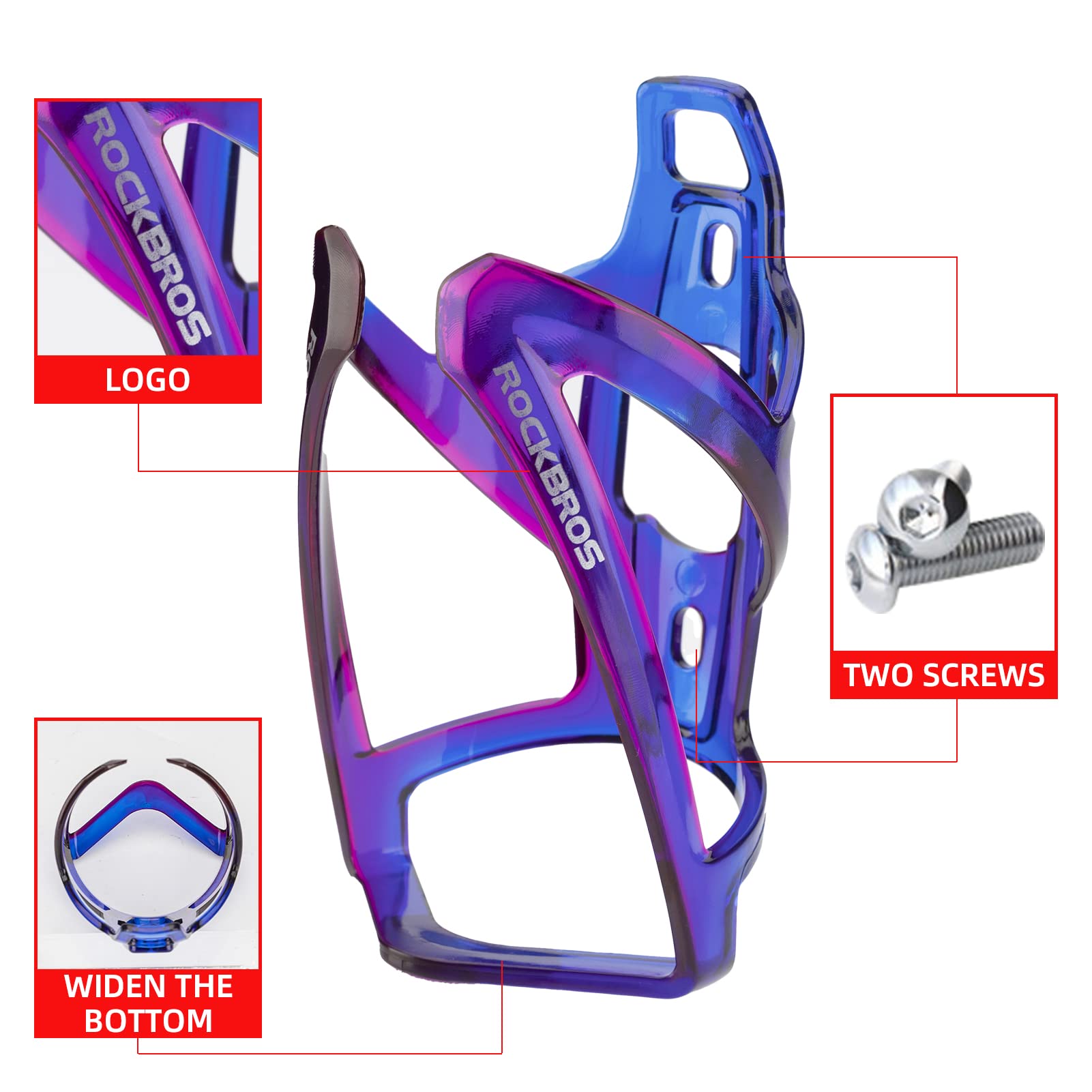 ROCKBROS Bike Water Bottle Holder Durable Ultra-Light Bicycle Bottle Cages