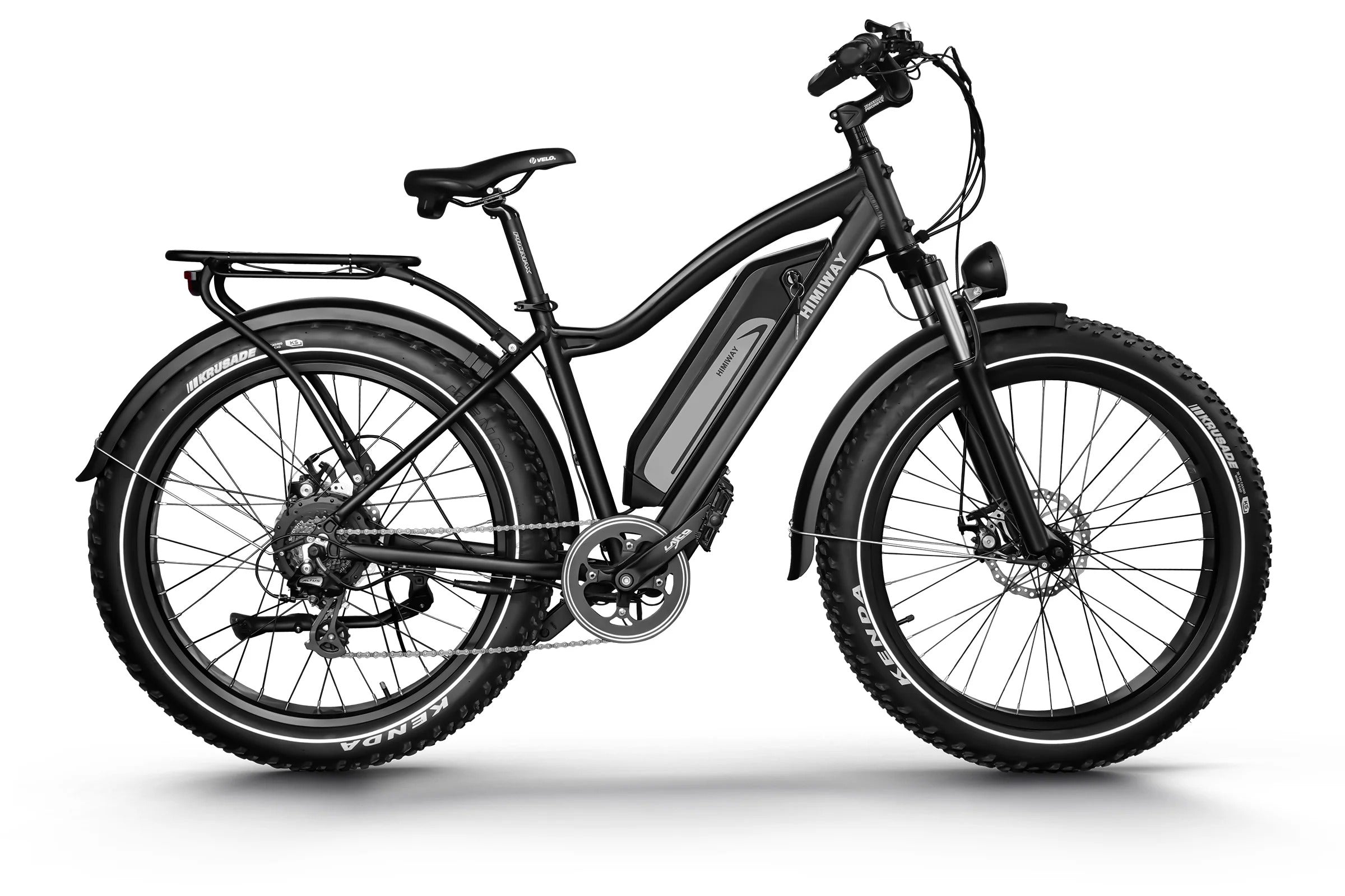 Black electric bicycle on a white background