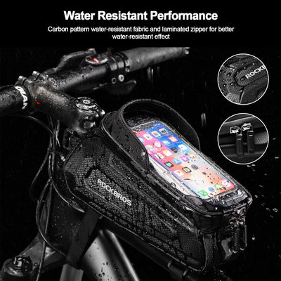 EZbike Canada : ROCKBROS Bike Phone Mount Bag,EVA Waterproof Front Frame Bag