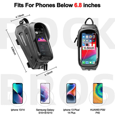 EZbike Canada : ROCKBROS Bike Phone Mount Bag,EVA Waterproof Front Frame Bag