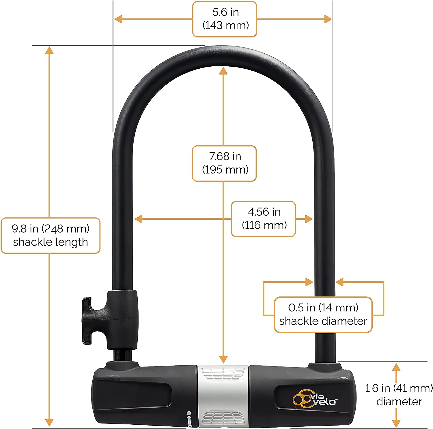 EZbike Cananda : Via Velo Bike Lock Heavy Duty Bicycle U-Lock