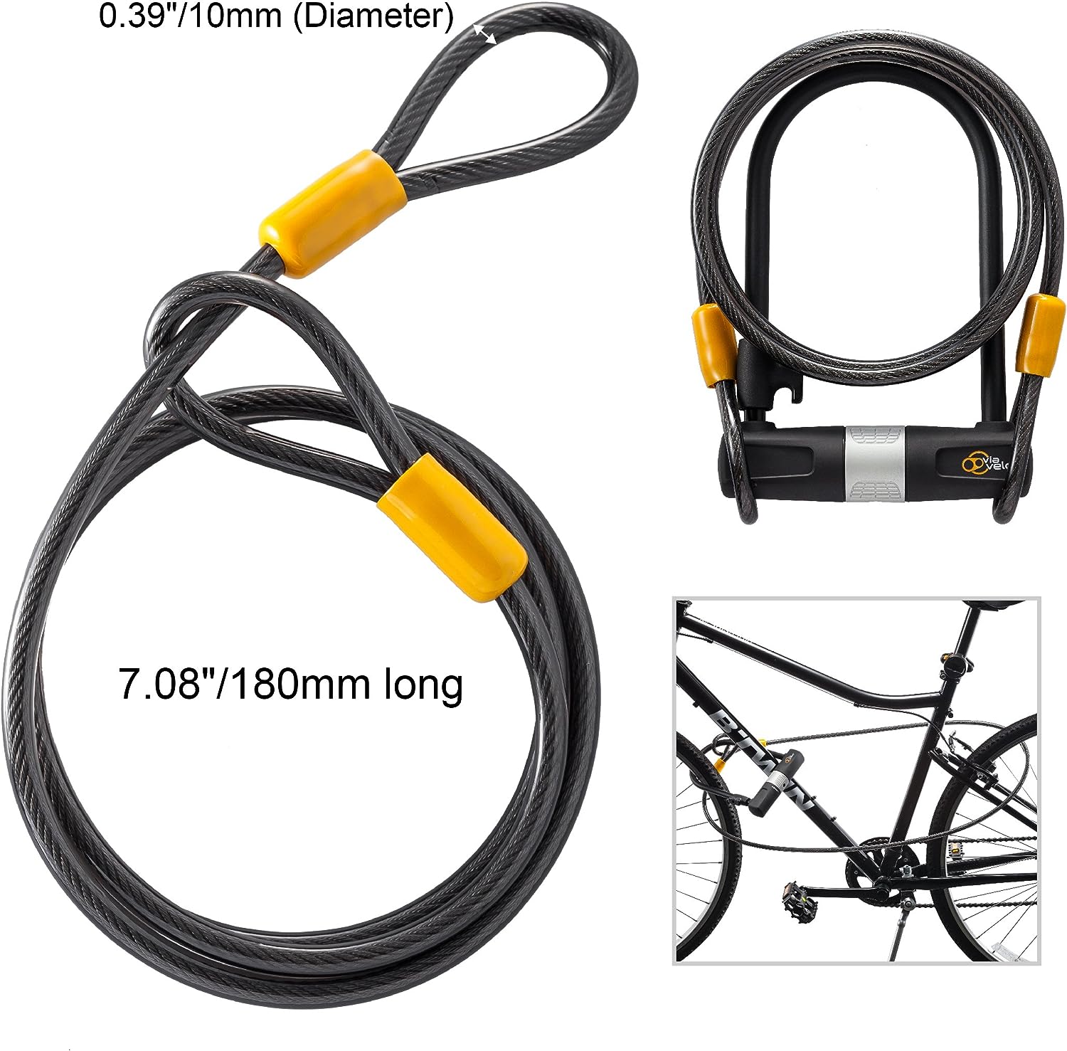 Via Velo Bike Lock Heavy Duty Bicycle U-Lock